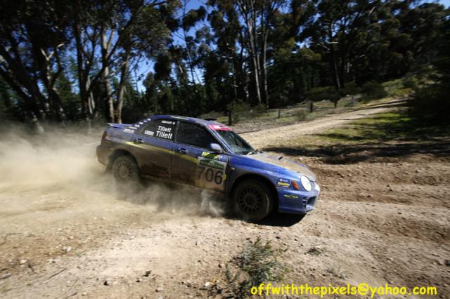 Adam and Naomi Tillett in action at Wirrabara Rally (Photo by Skot Carter - Off With The Pixels)